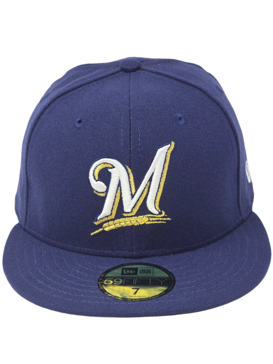 Milwaukee Brewers New Era 59FIFTY Navy "M" Fitted Hat Authentic Collection