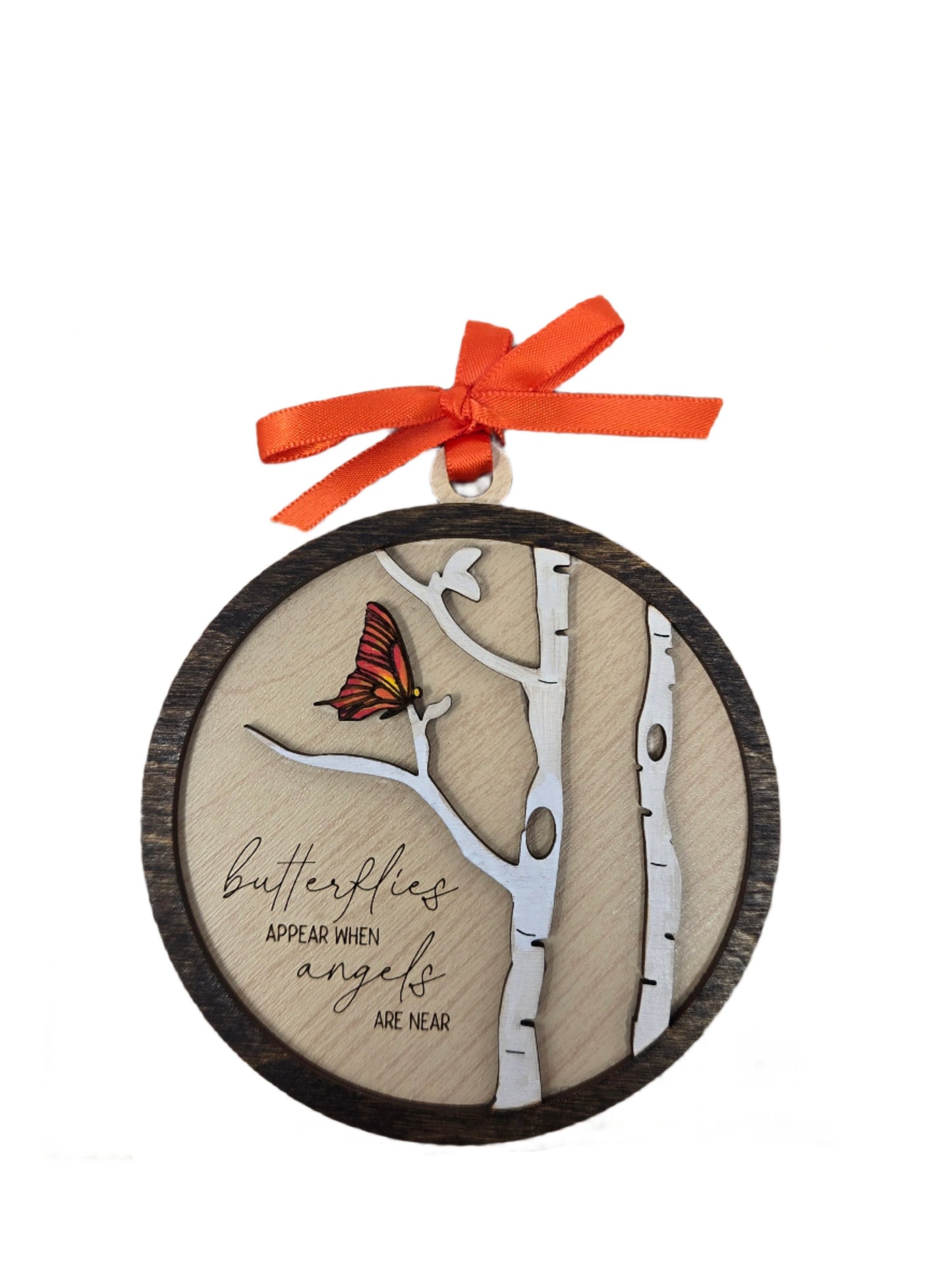 Butterflies Wooden Ornament – A Heartfelt Christmas Keepsake - Made in USA