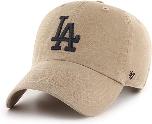 '47 Los Angeles Dodgers Clean Up Dad Hat Adjustable Baseball Cap - Khaki/Black