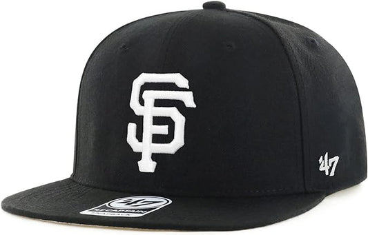 47 San Francisco Giants Mens Womens No Shot Captain Adjustable Snapback Black White Logo Hat…