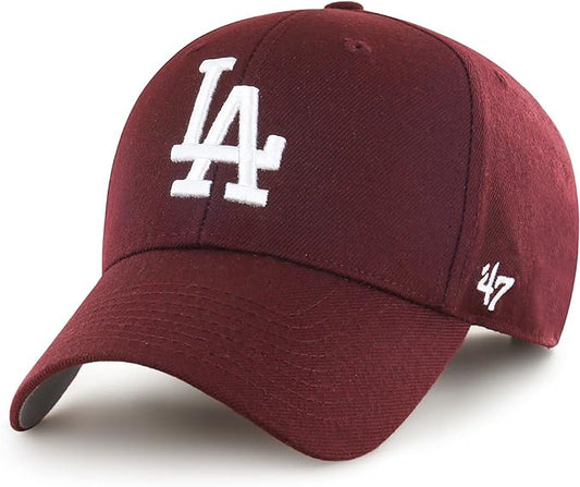 47 Brand Los Angeles Dodgers Cap B-MVP12WBV-KMA, Unisex, czapki z daszkiem, Maroon