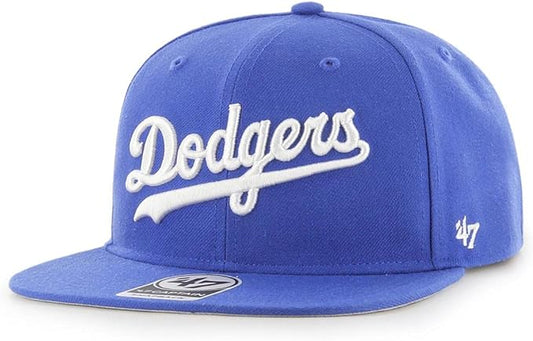 47 Los Angeles Dodgers Hat Mens Womens Adjustable Baseball Cap, Script Logo, Structured Fit, Royal Blue, One Size