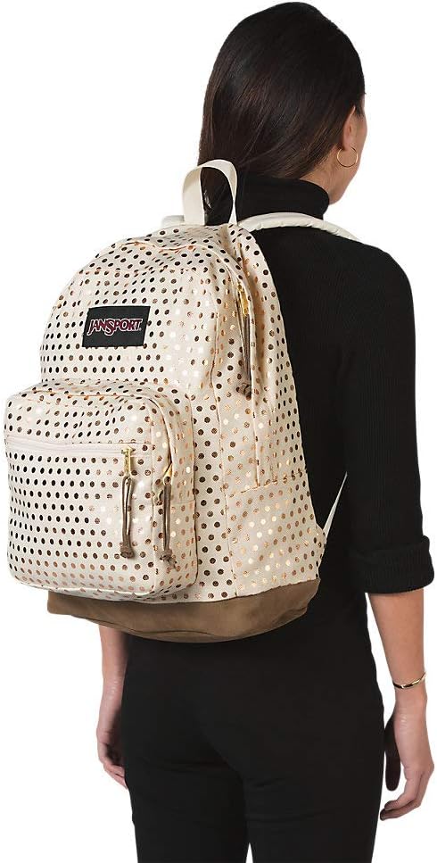 Jansport Right Pack Backpack Gold Polka Dot