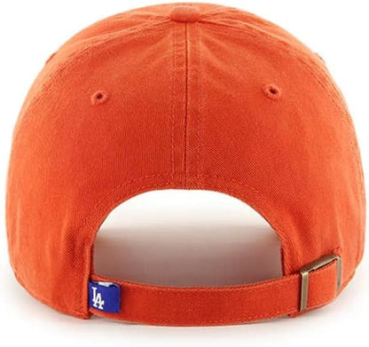 47 Los Angeles Dodgers Hat (LA Dodgers) Mens Womens Clean Up Adjustable Baseball Cap, Orange, One Size…