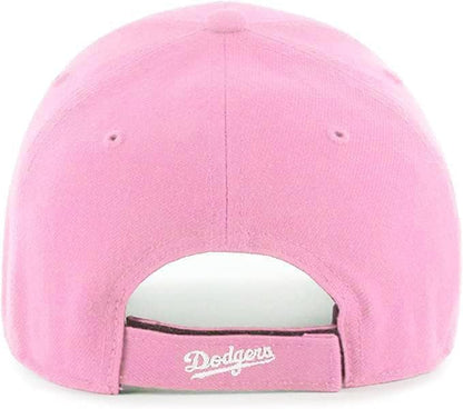 '47 Los Angeles Dodgers Hat Mens Womens MVP Adjustable Baseball Cap, Structured Fit, Pink, One Size…