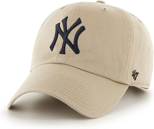 MLB New York Yankees Men's '47 Brand Clean Up Cap, Khaki, One-Size…