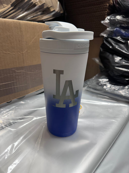 Los Angeles Dodgers WinCraft 26oz. 4D Stainless Steel Ice Shaker Bottle White/Blue