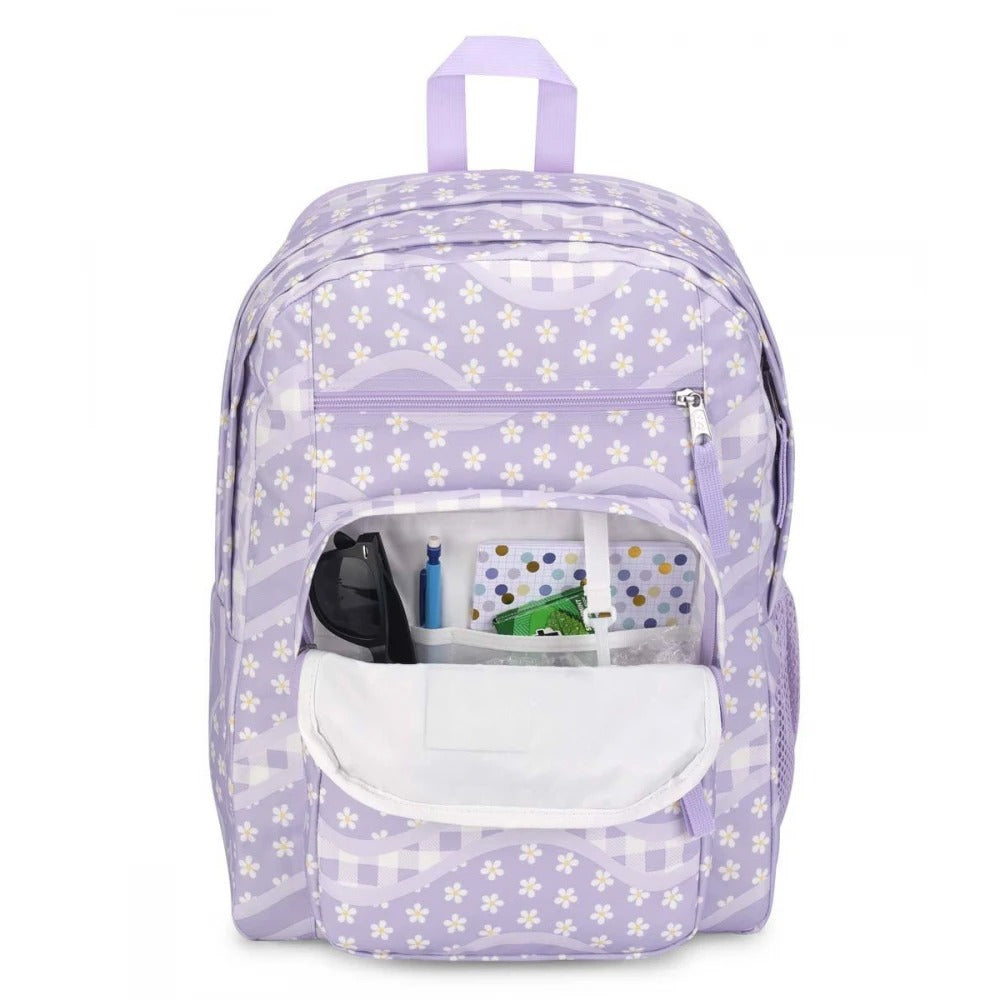 JanSport Backpack Big Student Patchwork Waves Purple