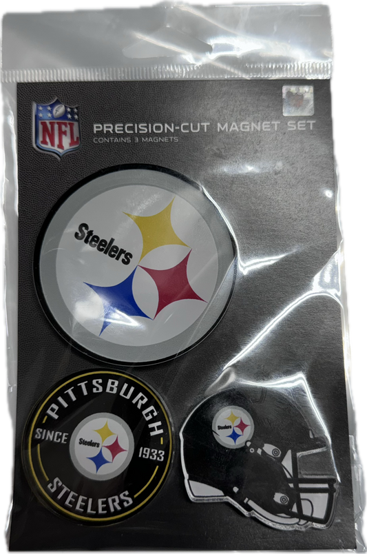 Pittsburgh Steelers precision-cut magnet set contain 3 magnet