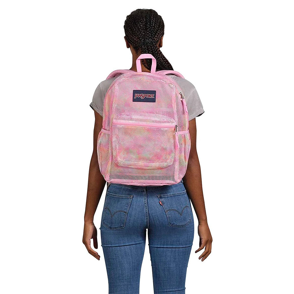 JanSport ECO Mesh Pack Neon Daisy Pink