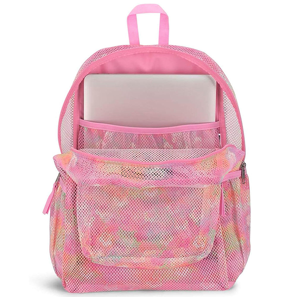 JanSport ECO Mesh Pack Neon Daisy Pink