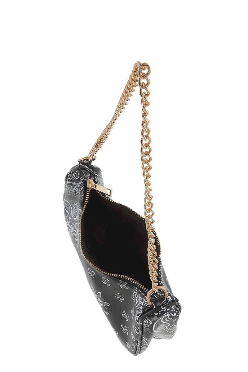 Paisley Bandana U Shape 2way Mini Shoulder Bag WHITE