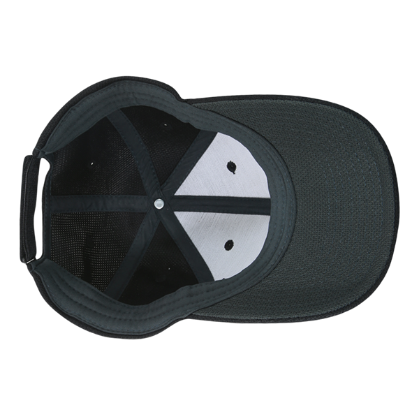 Golf Pique Pattern Adjustable Low Crown Structured Caps Black