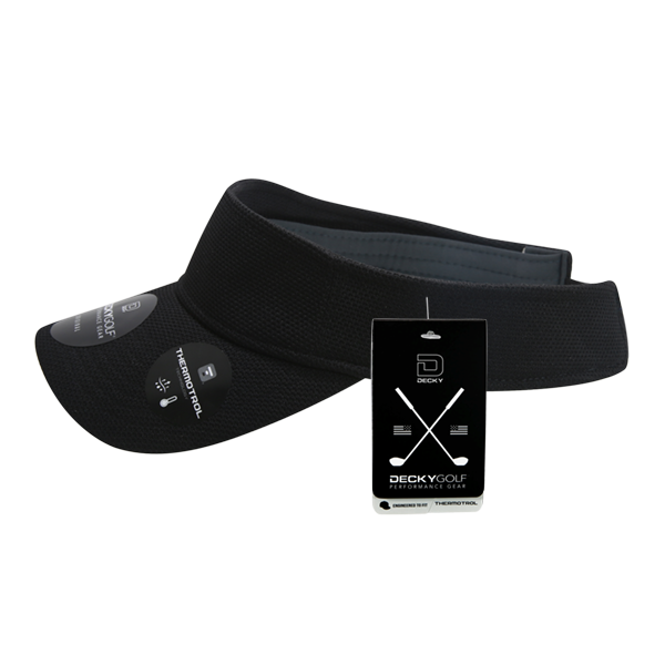 Standard Golf Sun Visors Pique Pattern Black