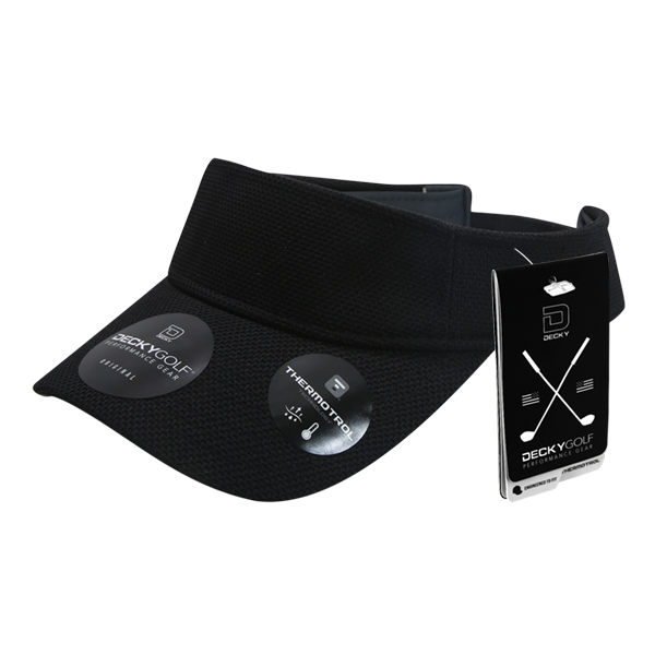 Standard Golf Sun Visors Pique Pattern Black