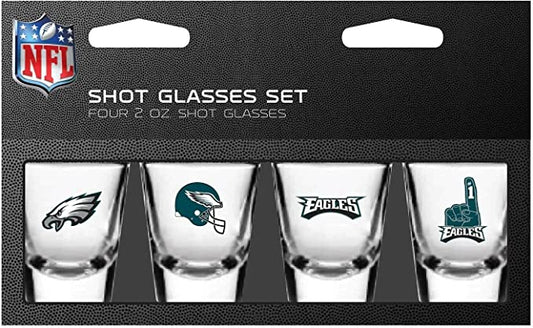 Philadelphia Eagles Shot Glasses Set Four 2oz