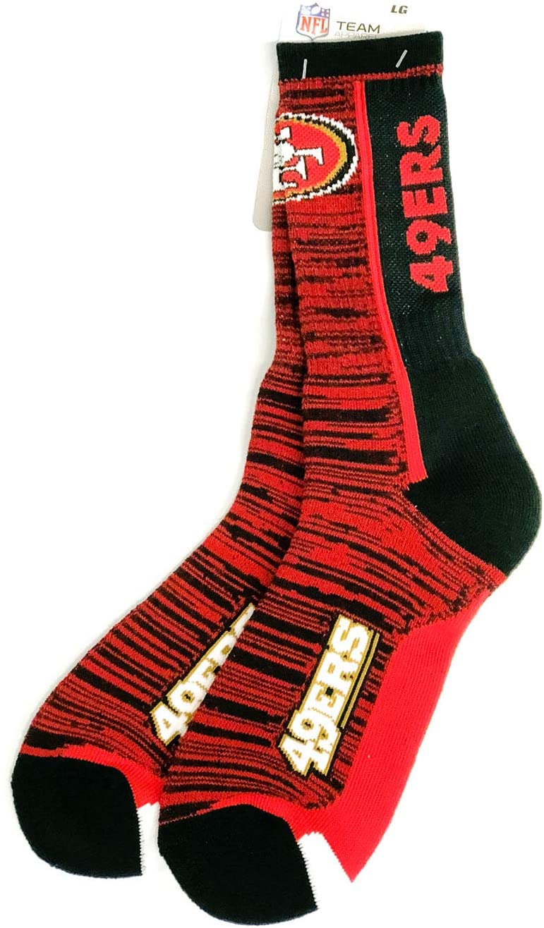 FBF Bar Stripe Vert Crew Socks San Francisco 49ers Large(10-13)