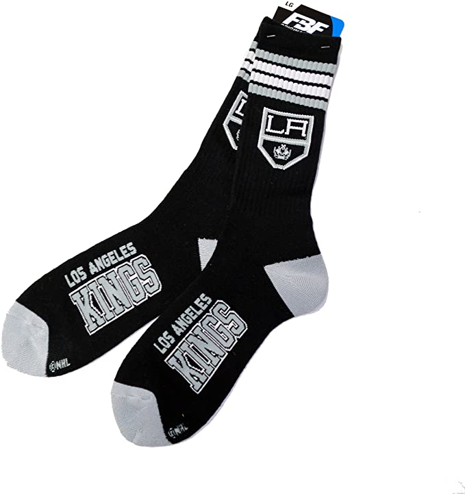 FBF 4 Stripe Deuce Crew Socks LA Kings Large(10-13)