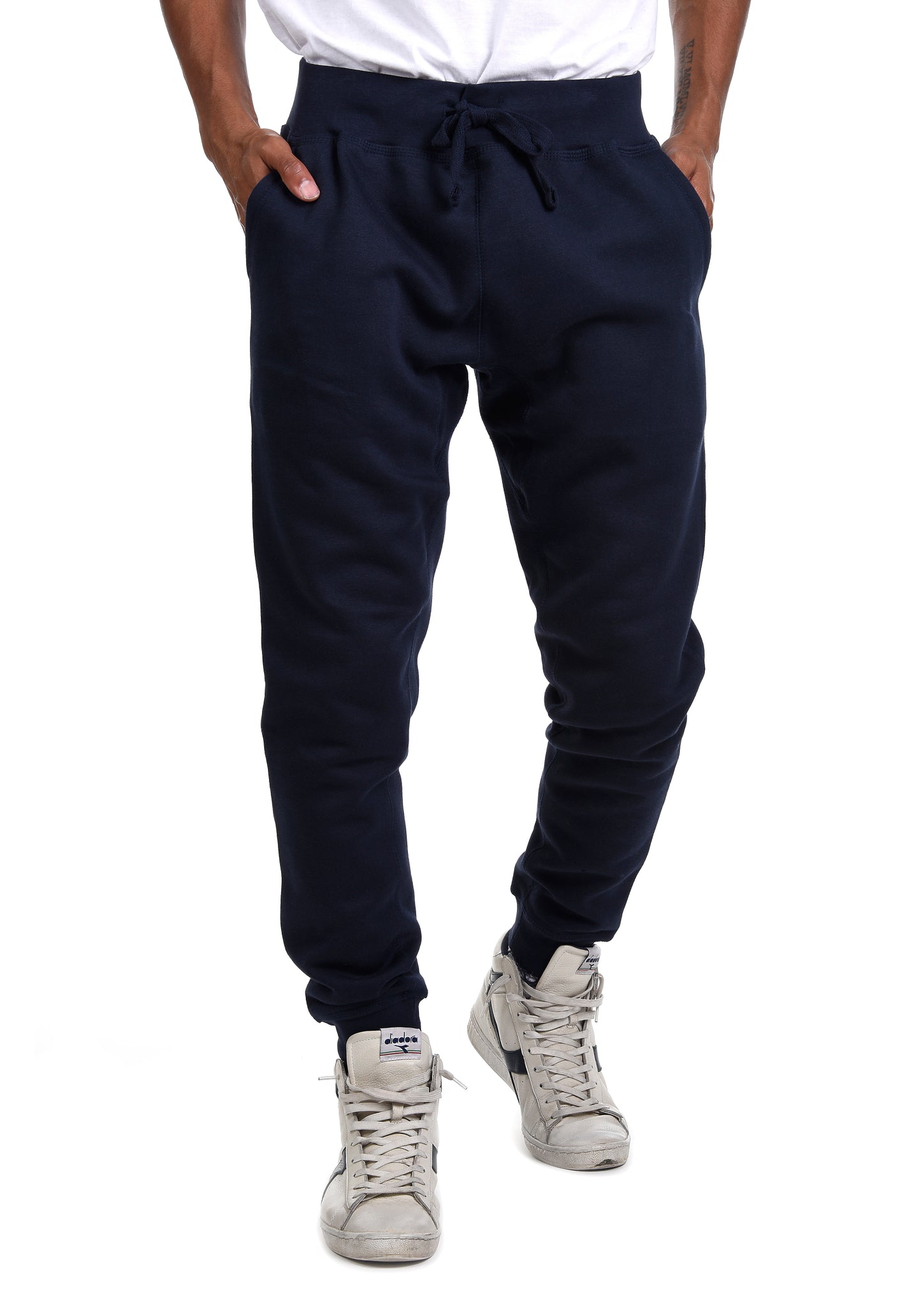 Unisex Active Fleece Premium Jogger Pants Casual Urban Basic Tapered fit NAVY BLAZER