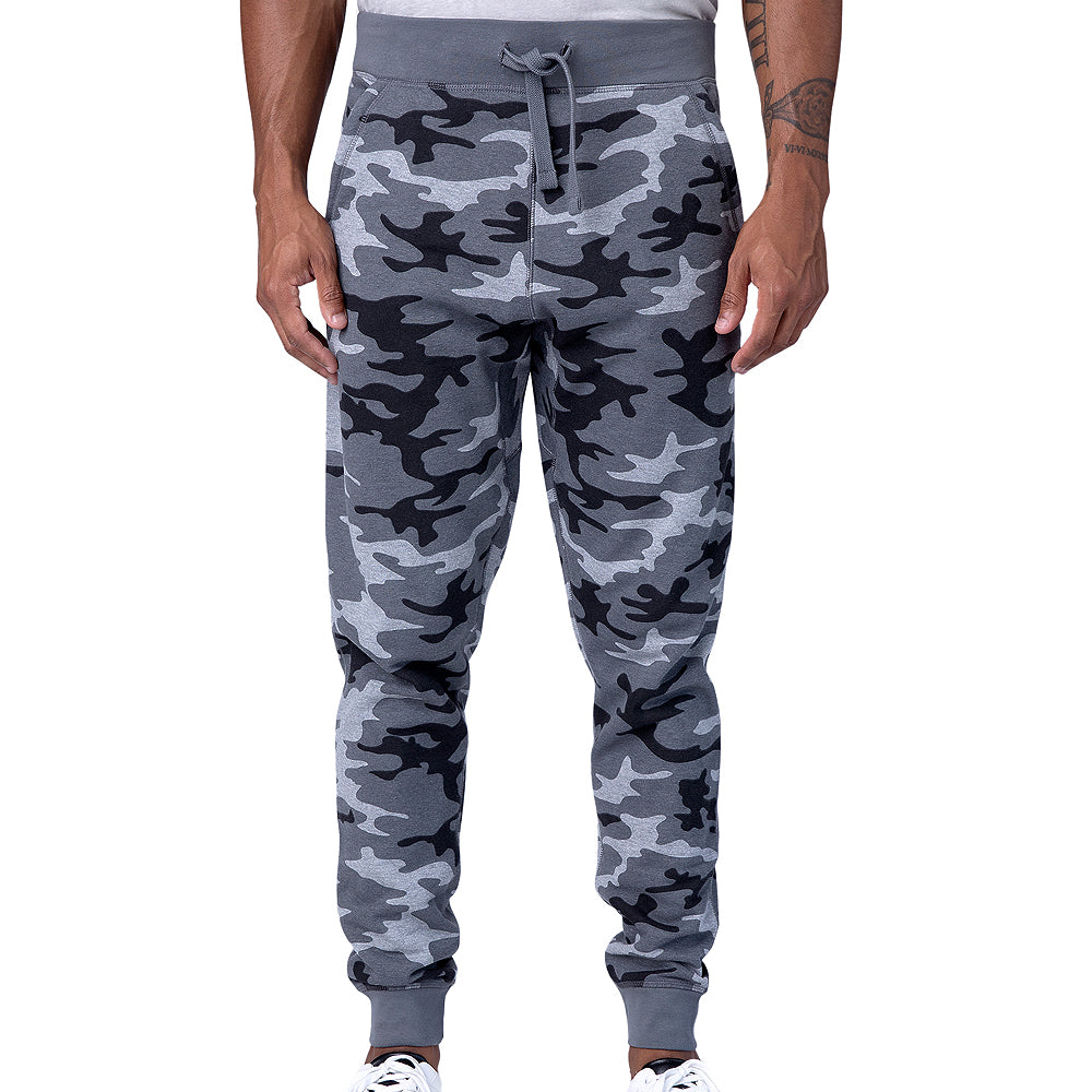 Unisex Premium Fleece Jogger Pants Gray (Riverstone Camo)