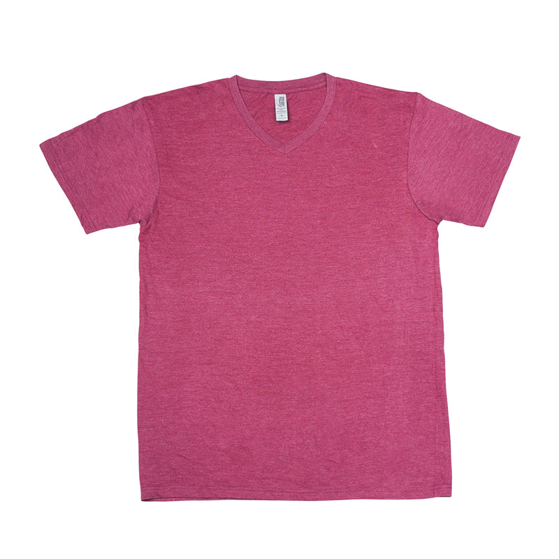 Men's Soft-washed Short Sleeve V-neck T-Shirt 3Pack MAROON HEATHER