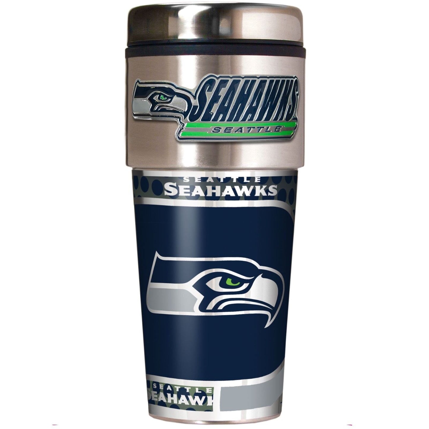 Seattle Seahawks Metallic Travel Tumbler Stainless Steel 16oz