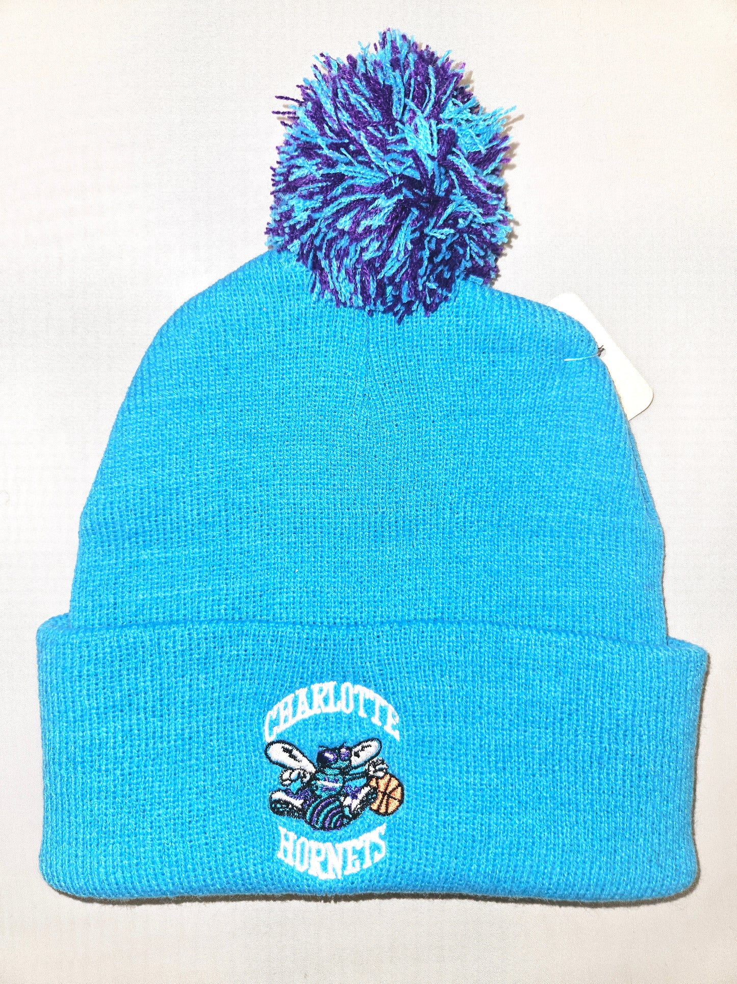 Charlotte Hornets NBA NWT Vintage Authentic Cuffed Pomp Beanie By Adidas