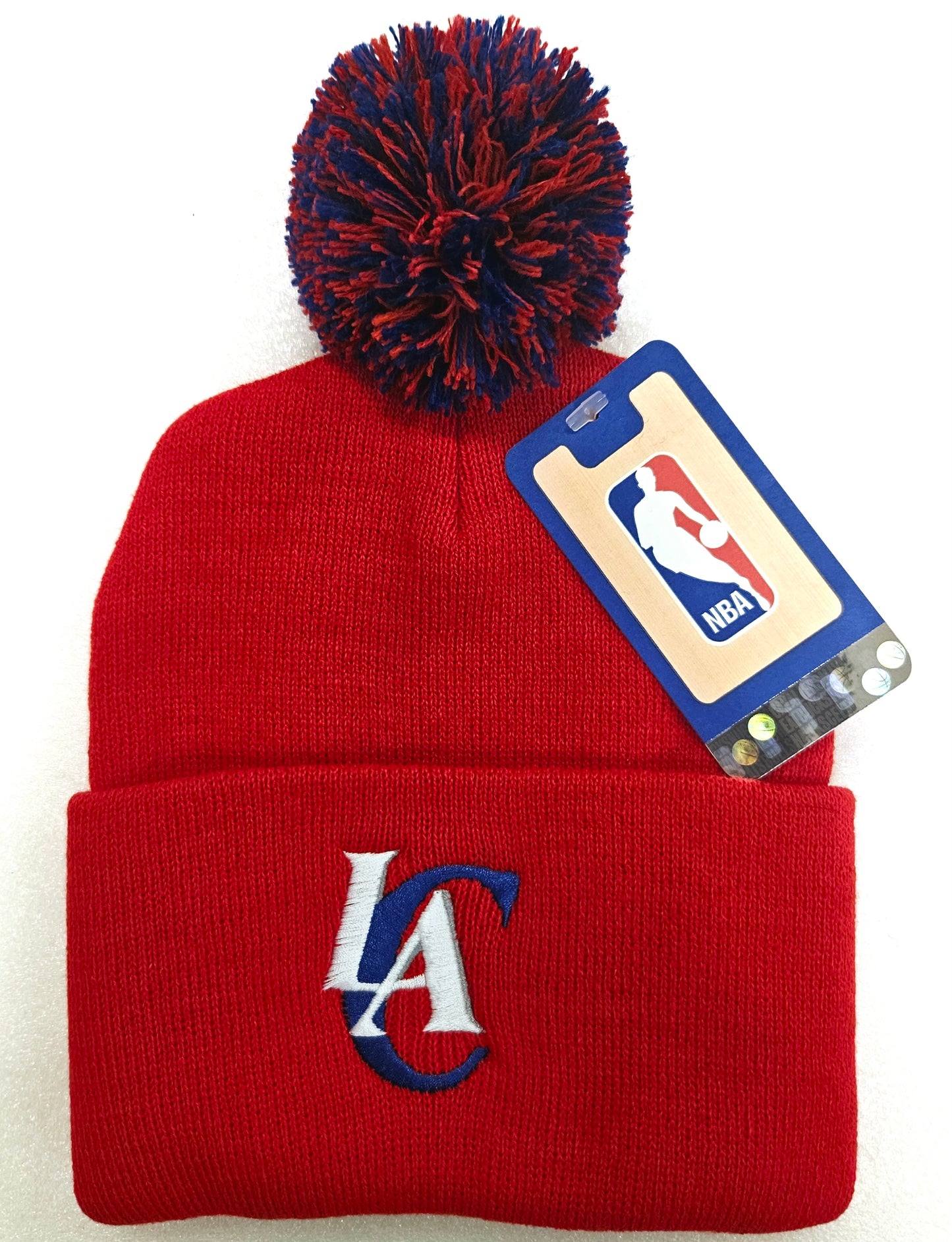 Los Angeles Clippers Logo Pom Beanie Ski Hat in Red