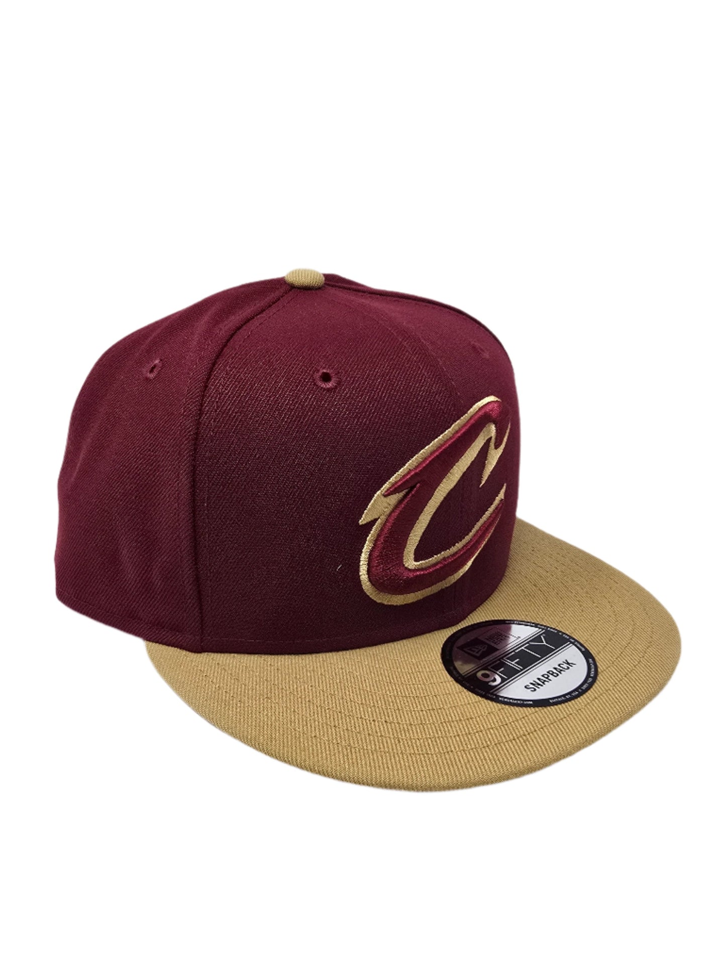 Cleveland Cavaliers Two Tone Maroon with Gold Brim Officially Licensed NBA New Era 9FIFTY Snapback