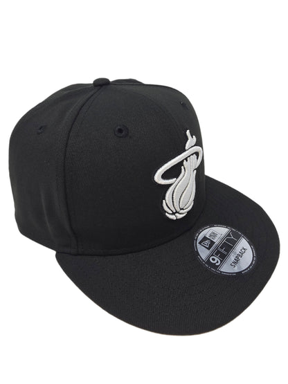 Miami Heat Officially Licensed NBA New Era 9FIFTY Black and White Snapback