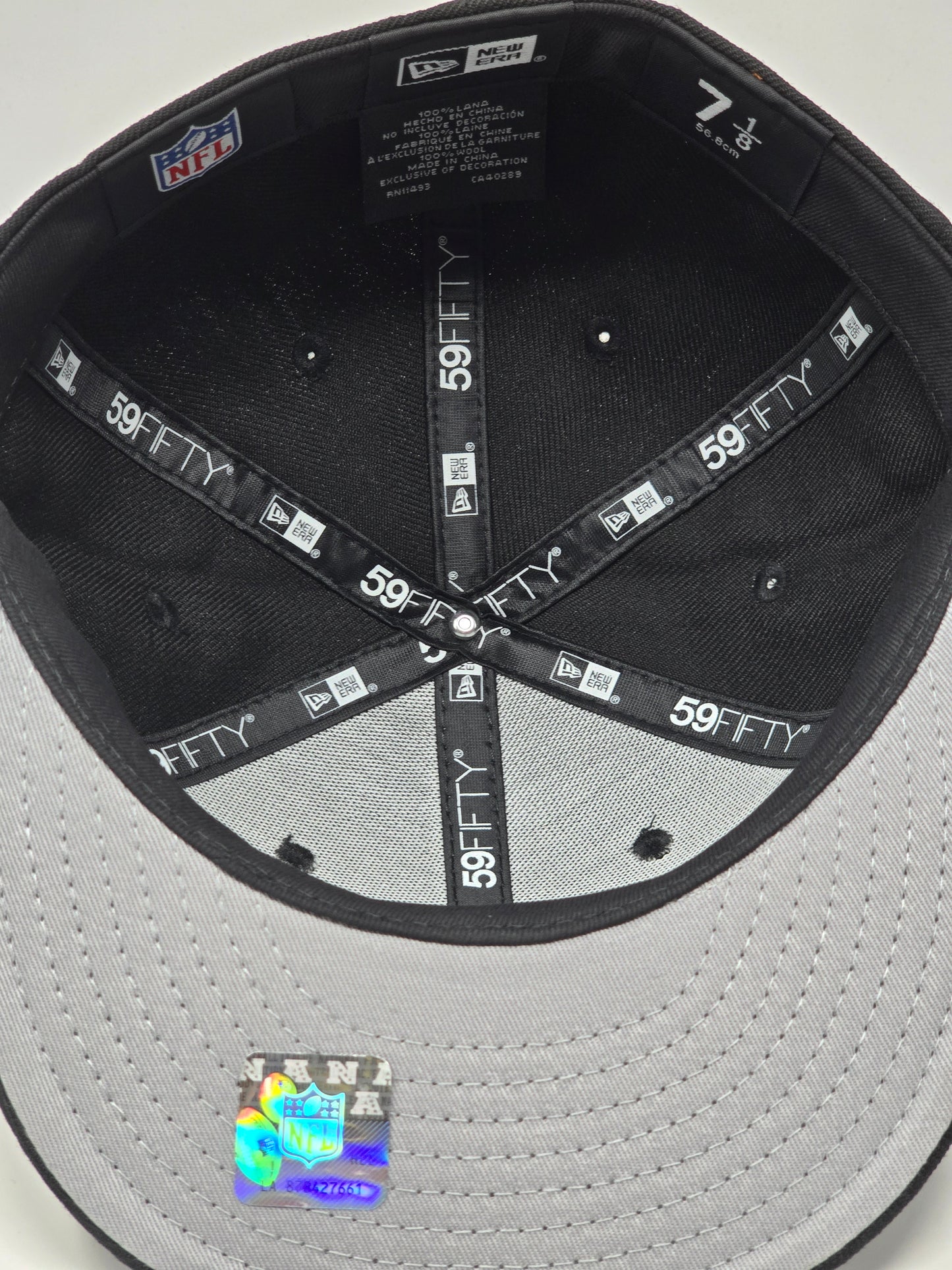 Las Vegas Raiders New Era 59FIFTY Blackout Fitted Hat Authentic Collection