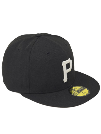 Pittsburgh Pirates New Era 59FIFTY Black and White Fitted Hat Authentic Collection