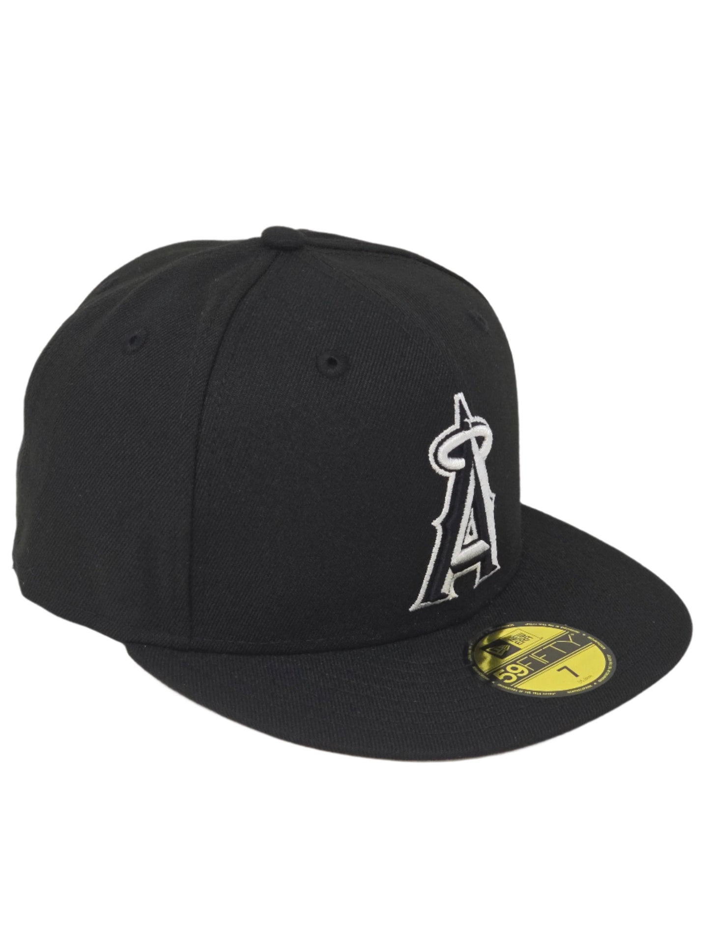 Anaheim Angels New Era 59FIFTY Black and White Fitted Hat Authentic Collection