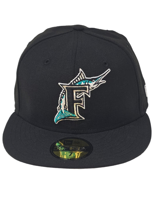 Florida Marlins New Era 59FIFTY Black Fitted Hat Authentic Collection