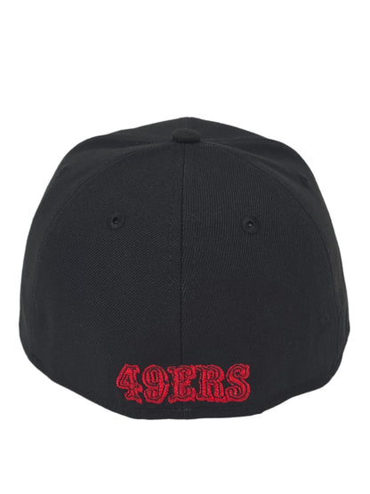 San Francisco 49ers Black and Red Logo New Era Fitted Black Baseball Cap 59FIFTY