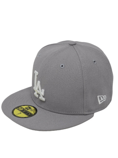 Los Angeles Dodgers White Logo New Era Fitted Gray Baseball Cap 59FIFTY