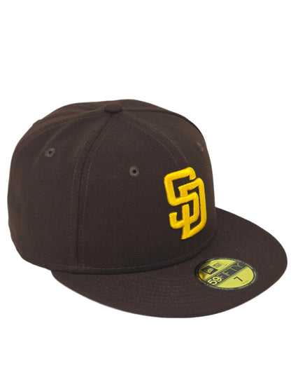 San Diego Padres New Era Fitted 59FIFTY Fitted Brown with Gold Logo Baseball Cap