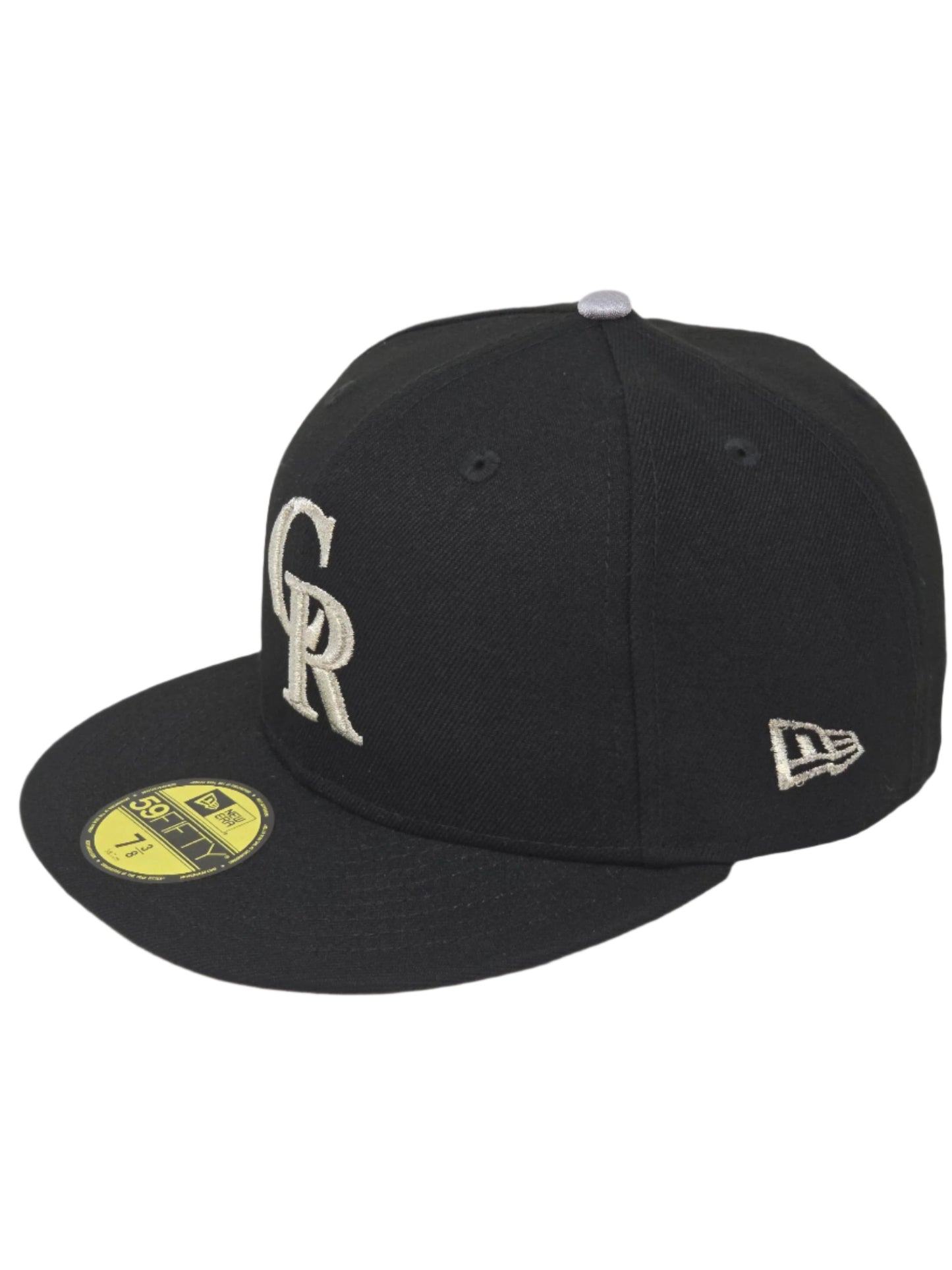 Colorado Rockies New Era Fitted 59FIFTY Black with Silver Logo Baseball Cap