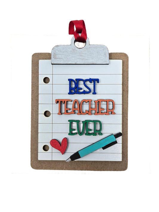 Best Teacher Ever Wooden Ornament – A Heartfelt Christmas Keepsake - Made in USA