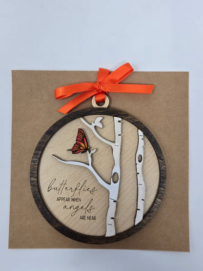 Butterflies Wooden Ornament – A Heartfelt Christmas Keepsake  - Made in USA