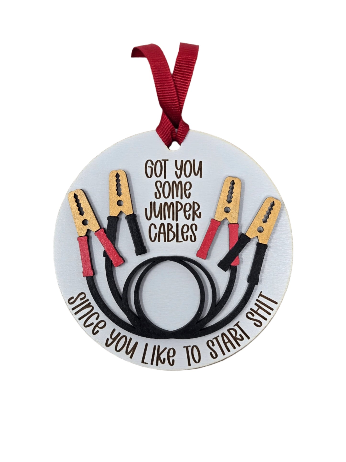 Jumper Cables Wooden Ornament – A Heartfelt Christmas Keepsake - Made in USA