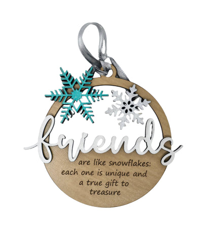 Friends Are Like Snowflakes Ornament - A Heartfelt Holiday Gift - Made in USA