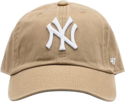 '47 New York Yankees Ballpark Clean Up Dad Hat Baseball Cap - Khaki