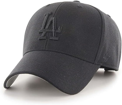 '47 Brand Los Angeles LA Dodgers MVP Hat Cap Velcro-Back Adjustable (Black/Black)…