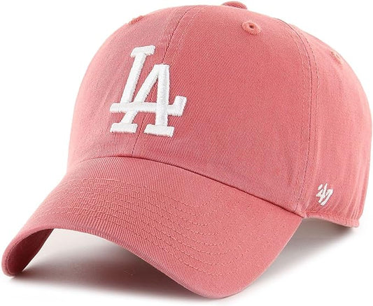 '47 Los Angeles Dodgers Mens Womens Clean Up Adjustable Strapback Island Red Hat with White Logo…