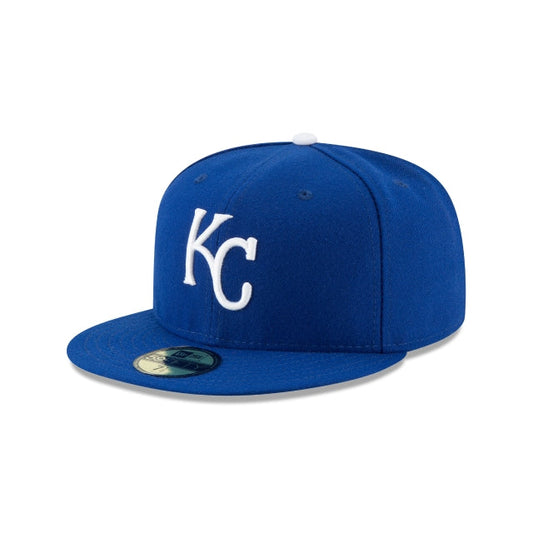 뉴에라 59FIFTY MLB 캔자스시티 로열스 어센틱 컬렉션 온필드 피티드 모자 로얄 블루
