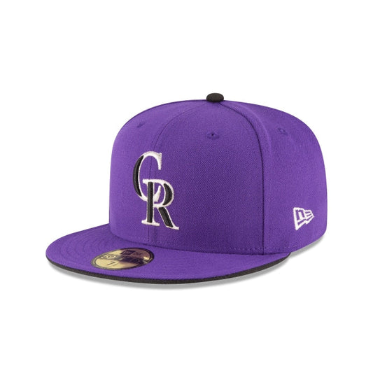 뉴에라 59FIFTY MLB 콜로라도 로키스 어센틱 컬렉션 필드 장착 모자 블랙