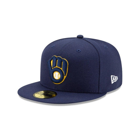 New Era 59FIFTY MLB Milwaukee Brewers Authentic Collection On-Field Fitted Hat azul marino