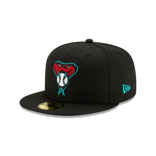 New Era 59FIFTY MLB 애리조나 다이아몬드백스 어센틱 컬렉션 필드 피티드 모자 블랙/레드