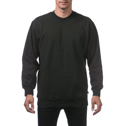 Pro Club Men's Heavyweight Crew Neck Fleece Pullover Sweater S to 5XL - Black